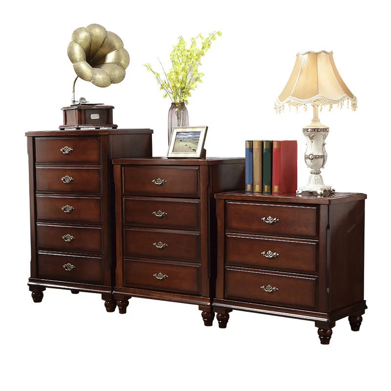 Traditional Houtsoort Bedroom Chest Vertical Storage Chest Drawers