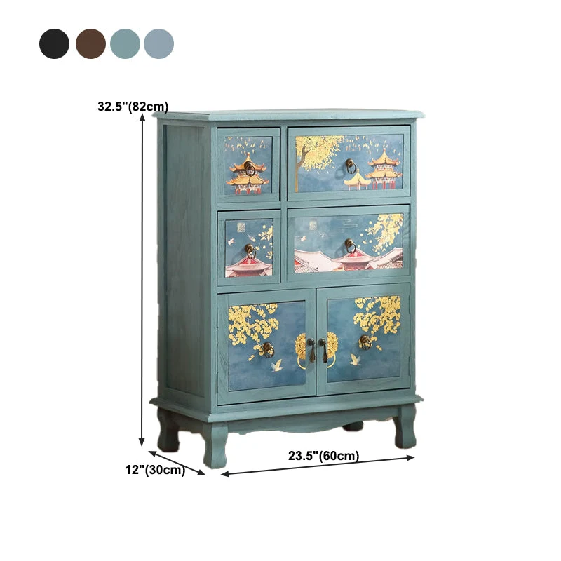 Traditional Style Combo Dresser Bedroom Effen Wood Storage Chest Drawers and Doors 24l