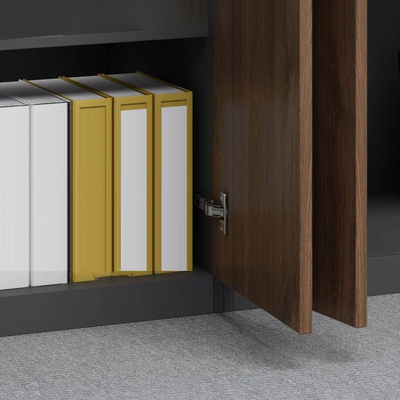 Traditional Wood Cabinet Locking Drawers and Regelbaar Storage Shelves File Cabinet Brown