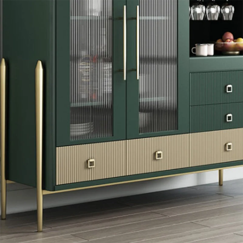 Uni Wood China Cabinet Modern Glass Doors Dining Hutch Drawers 39