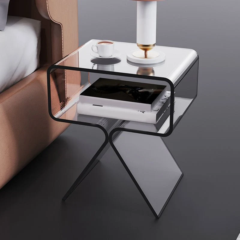 Van kunststof Abstract End Table Rectangular Corner Table Storage