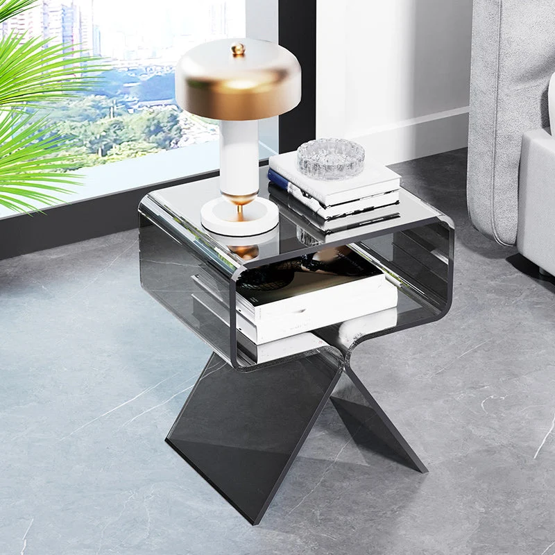 Van kunststof Abstract End Table Rectangular Corner Table Storage