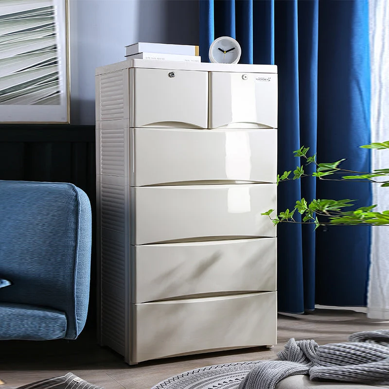 Van kunststof Polished Finish Storage Cabinet Contemporary Cabinet Drawers 24l