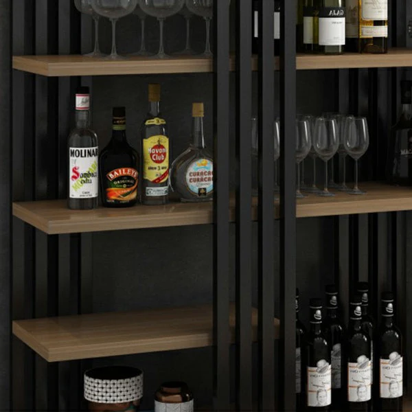 Van metaal Floor Bottle Wine Rack Contemporary Wine Holder Storage Shelves 47