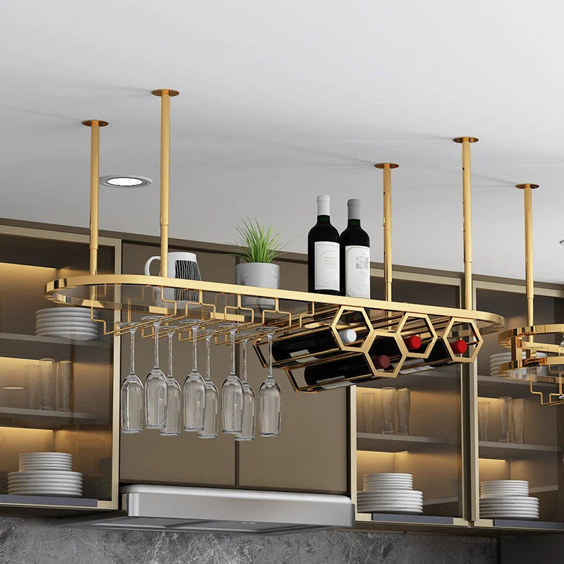 Verguld Metal Kitchen Wine Holder Glass Holder & Storage Shelf 31