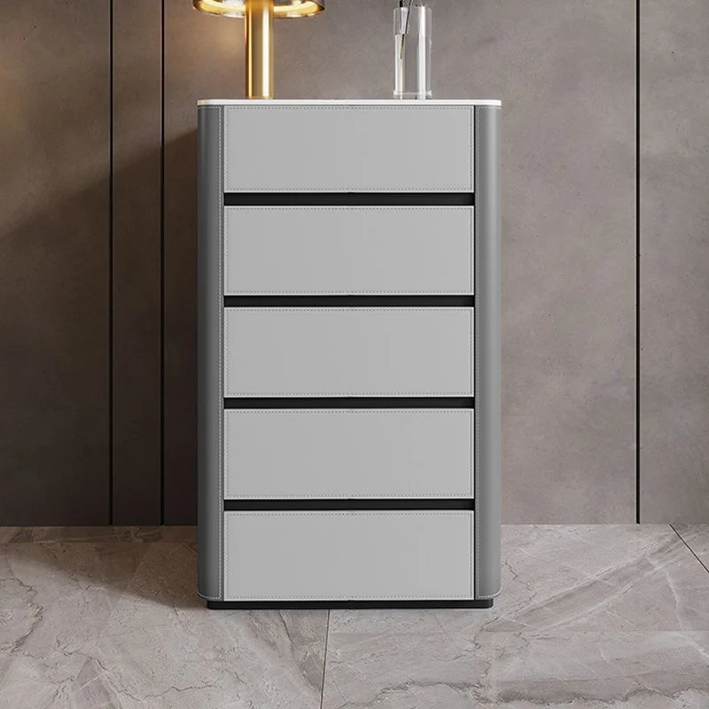 Vertical Contemporary Stone Storage Chest Bedroom Chest Drawers Grey