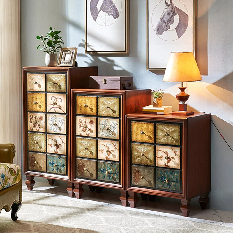 Vertical Traditional Houten Storage Chest Bedroom Chest Drawers White
