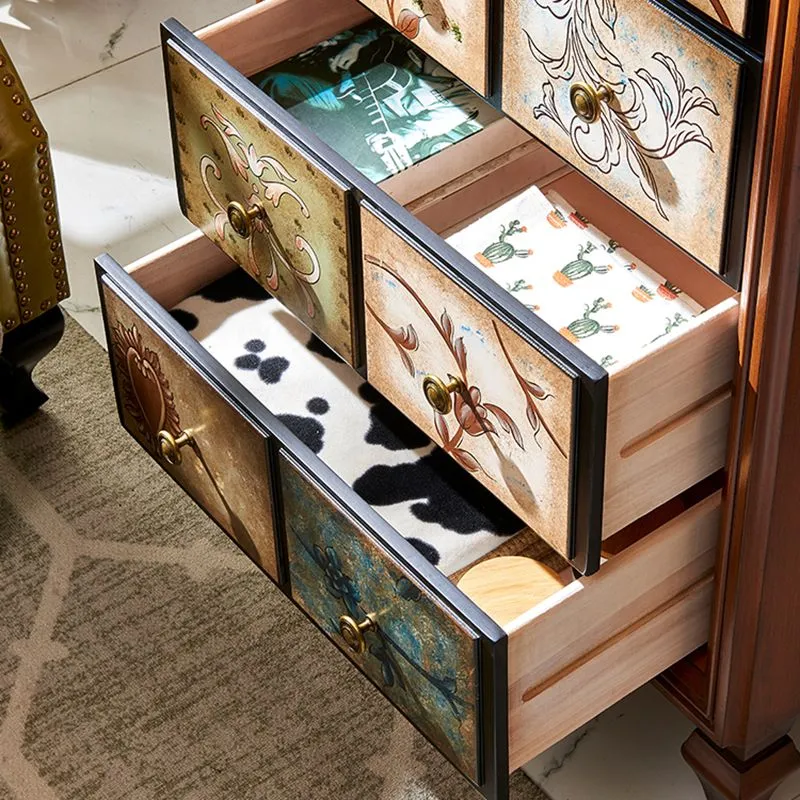 Vertical Traditional Houtsoort Storage Chest Bedroom Chest Drawers White