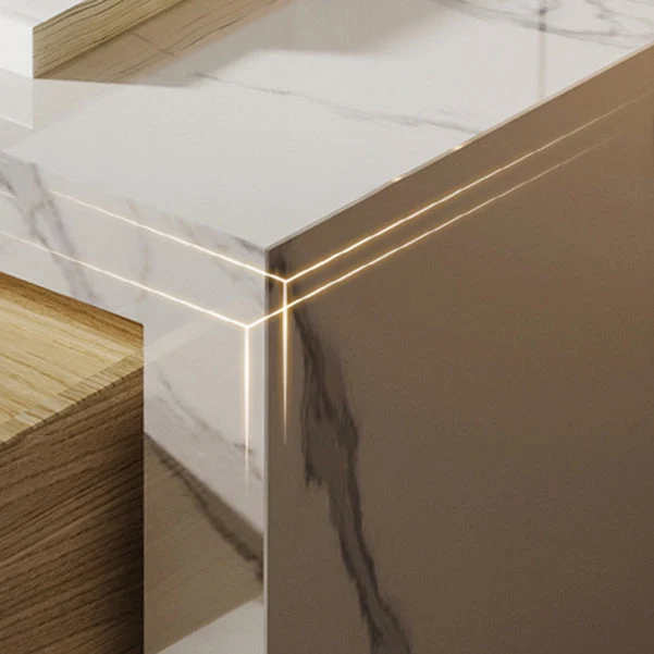 Wood Chest Stone Top Vertical Storage Chest Drawers Bedroom Beige