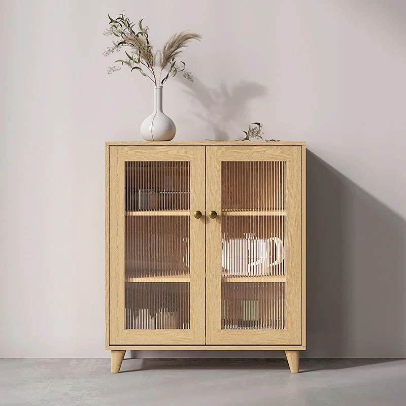 Wood Credenza Contemporary Glaswerk Doors Server Cabinets and Drawers 31l
