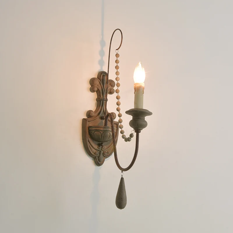Wood Rust Wall Light Sconce Curved Arm Traditional Wall Lighting Ideas Gekerfd Backplate Rust