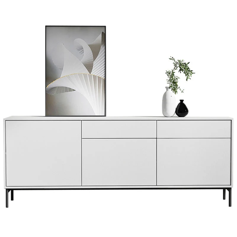 Wood Server Contemporary Style Credenza Cabinets and Drawers 31l