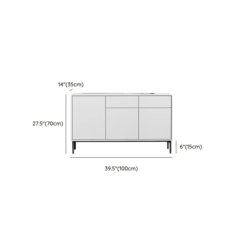 Wood Server Contemporary Style Credenza Cabinets and Drawers 31l