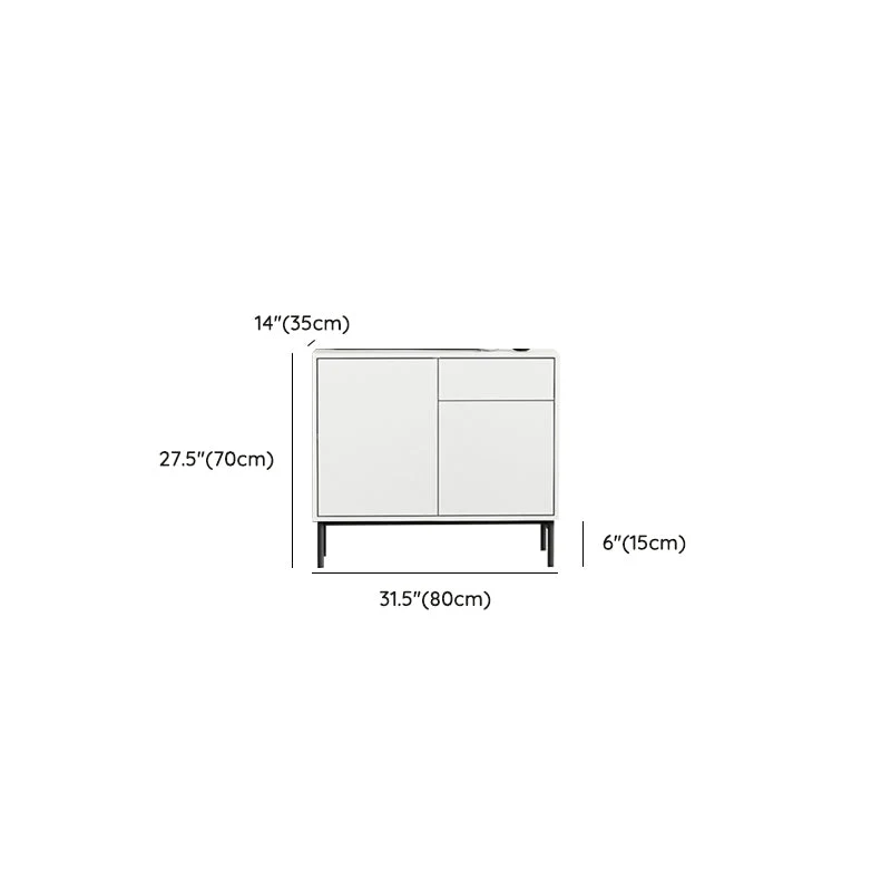 Wood Server Contemporary Style Credenza Cabinets and Drawers 31l