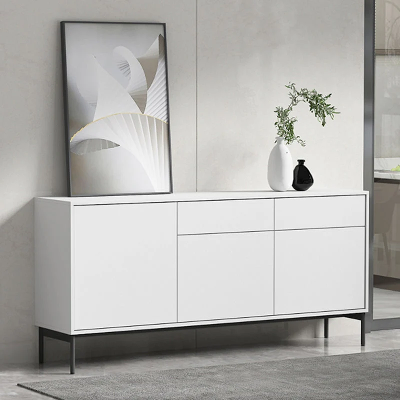 Wood Server Contemporary Style Credenza Cabinets and Drawers 31l