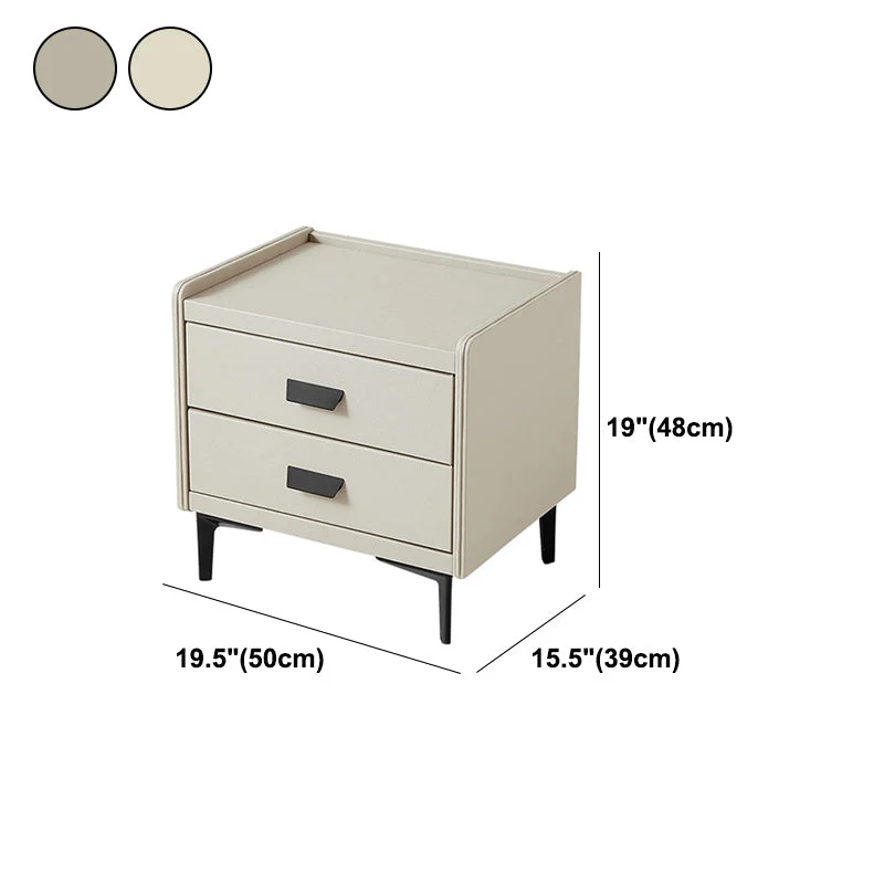 Wood and Stone Bedside Cabinet Strak Drawers Included Night Table Drawer Storage Gray