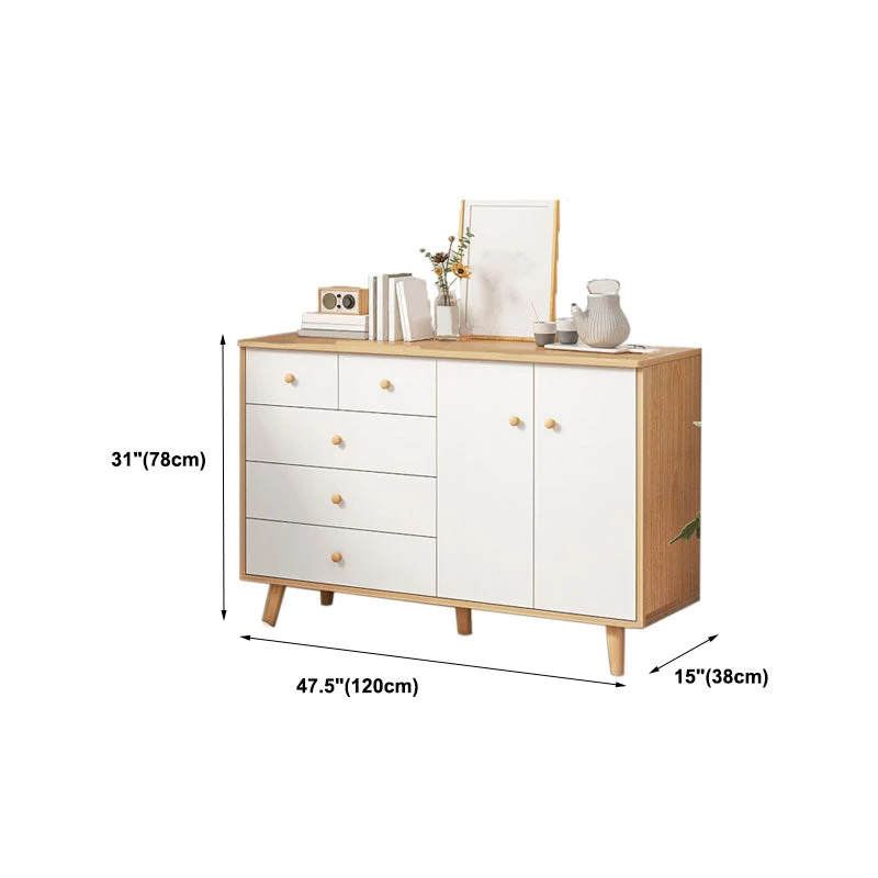 15" D Wooden Dresser Contemporain Style Storage Chest Drawers and Doors 24l