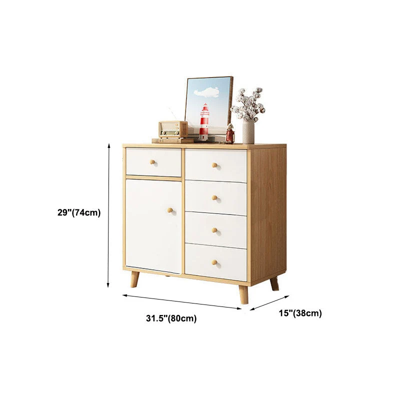 15" D Wooden Dresser Contemporain Style Storage Chest Drawers and Doors 24l
