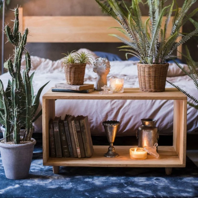Wooden Night Table Modern Eenkleurig Wood Nightstand Lower Shelf Https