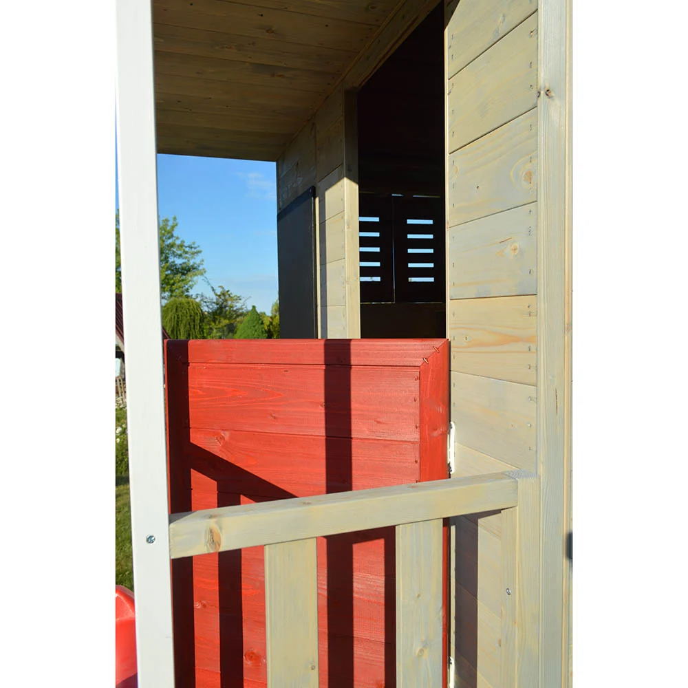 Wooden Playhouse - Summer Adventure Slide and Kitchen