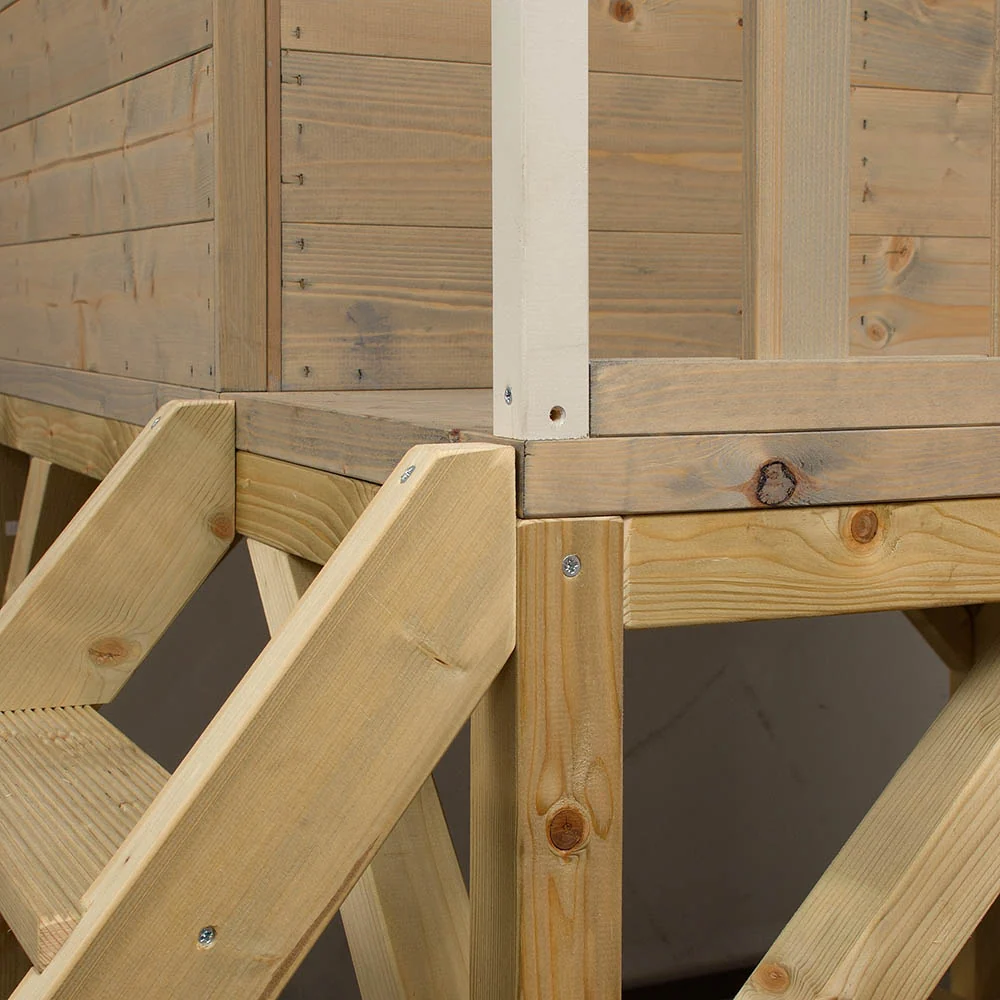 Wooden Playhouse - Summer Adventure Slide and Kitchen