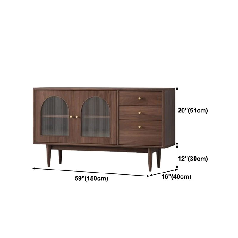 Wooden Storage Cabinet Luxe Style Sideboard Drawers and Doors 47l