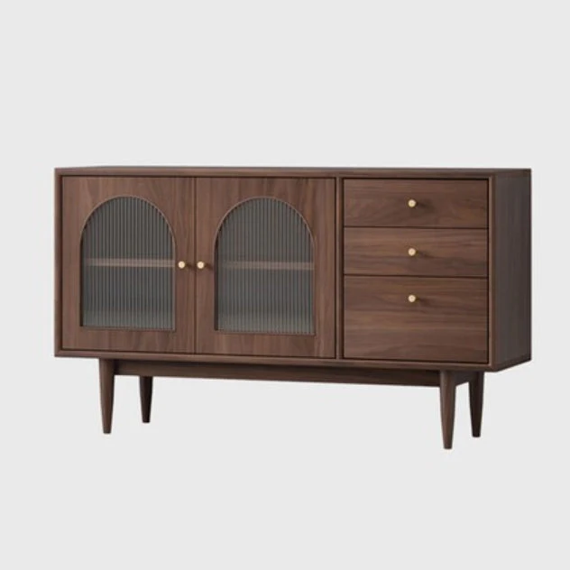 Wooden Storage Cabinet Luxe Style Sideboard Drawers and Doors 47l