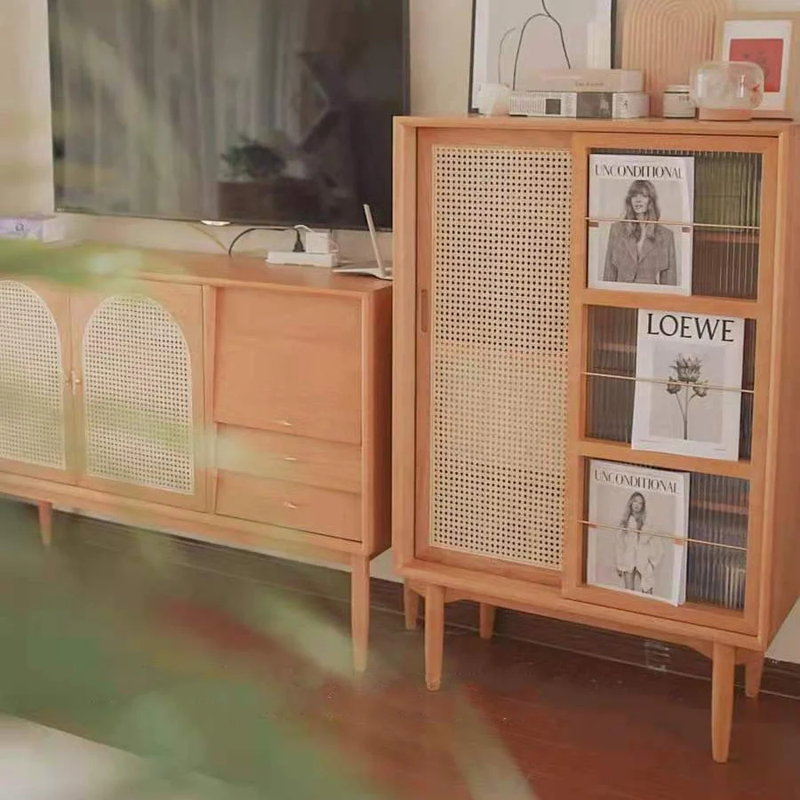 Wooden Storage Cabinet Luxueus Style Sideboard Drawers and Doors 47l