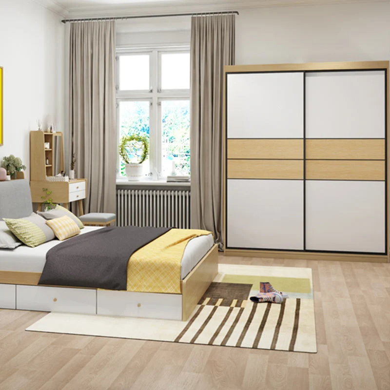Wooden Wardrobe Armoire Drawer Hedendaags Wardrobe Closet - 63"L x 23.6"W x 82.9"H Natural