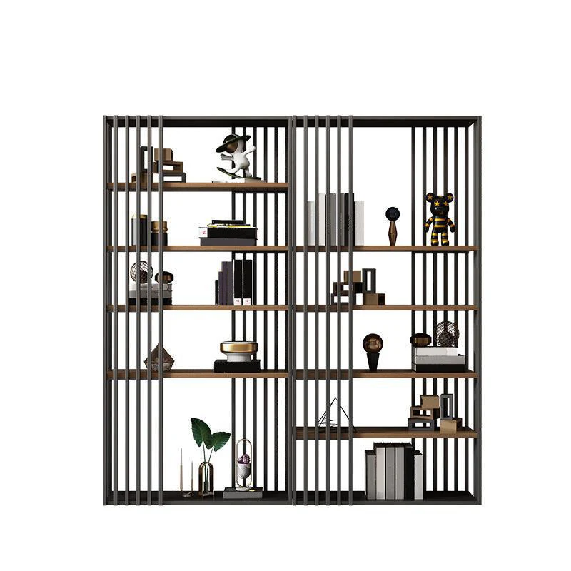 Zwart Iron Frame Bookshelf Modern Open Storage Bookcase Multi Shelves 31