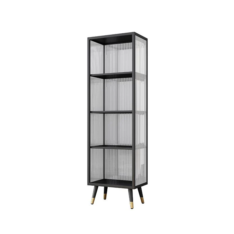 Zwart and White Dining Server Contemporary Metal Cabinets and Open Storage Server 16l