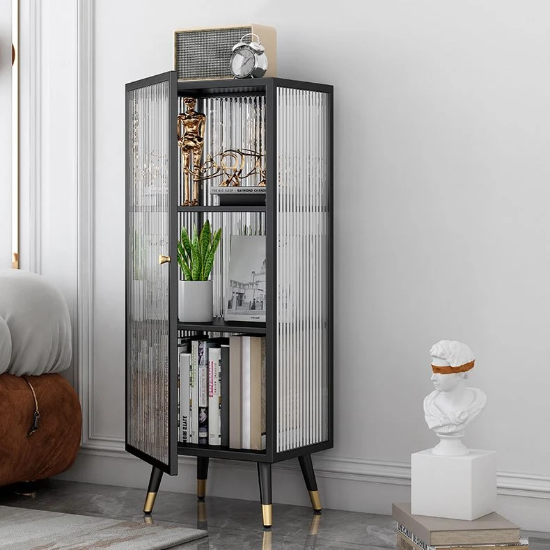Zwart and White Dining Server Contemporary Metal Cabinets and Open Storage Server 16l