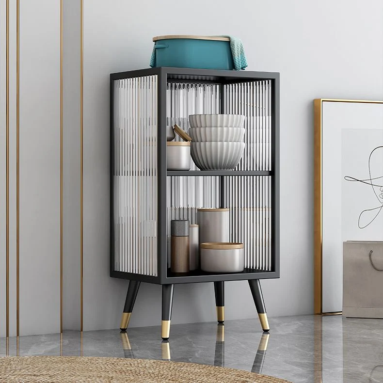 Zwart and White Dining Server Contemporary Metal Cabinets and Open Storage Server 16l