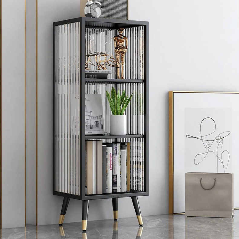 Zwart and White Dining Server Contemporary Metal Cabinets and Open Storage Server 16l