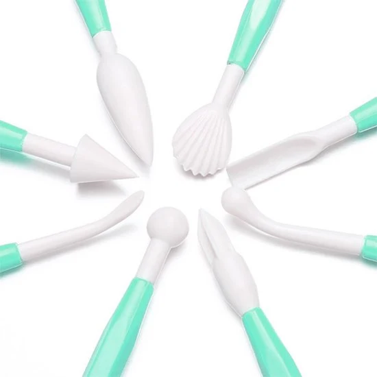 8-Delig Modelleer Sticks met 16 Verschillende vormen - Shape Sculpting Fondant Tool Set - Taart decoratie Gereedschap