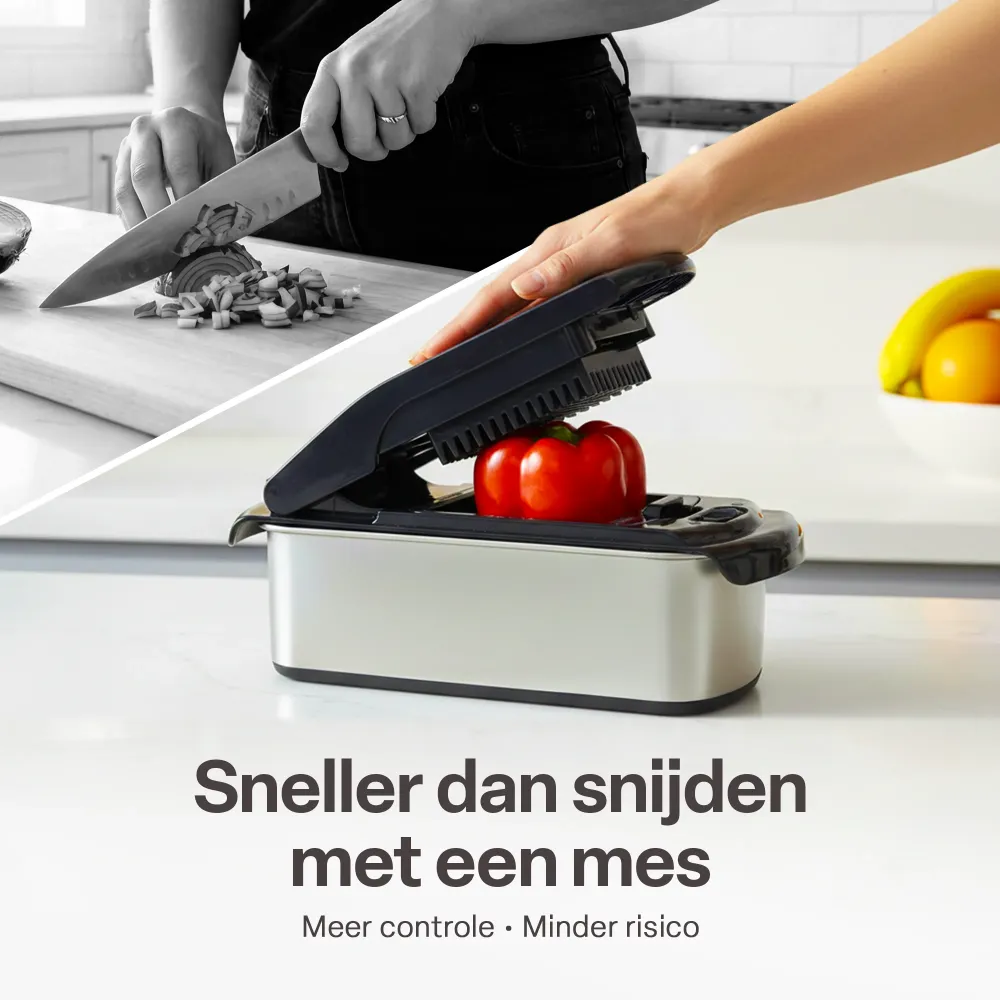 Chefino Multi - Groentesnijder Set 12-delig – Mandoline Snijder & Groentehakker – Blokjessnijder, Julienne Snijder & Rasp...