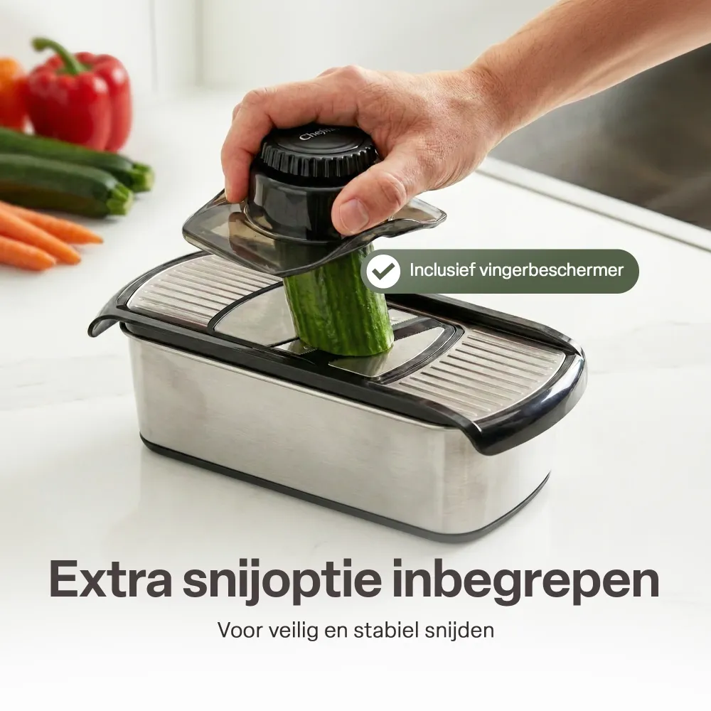 Chefino Multi - Groentesnijder Set 12-delig – Mandoline Snijder & Groentehakker – Blokjessnijder, Julienne Snijder & Rasp...