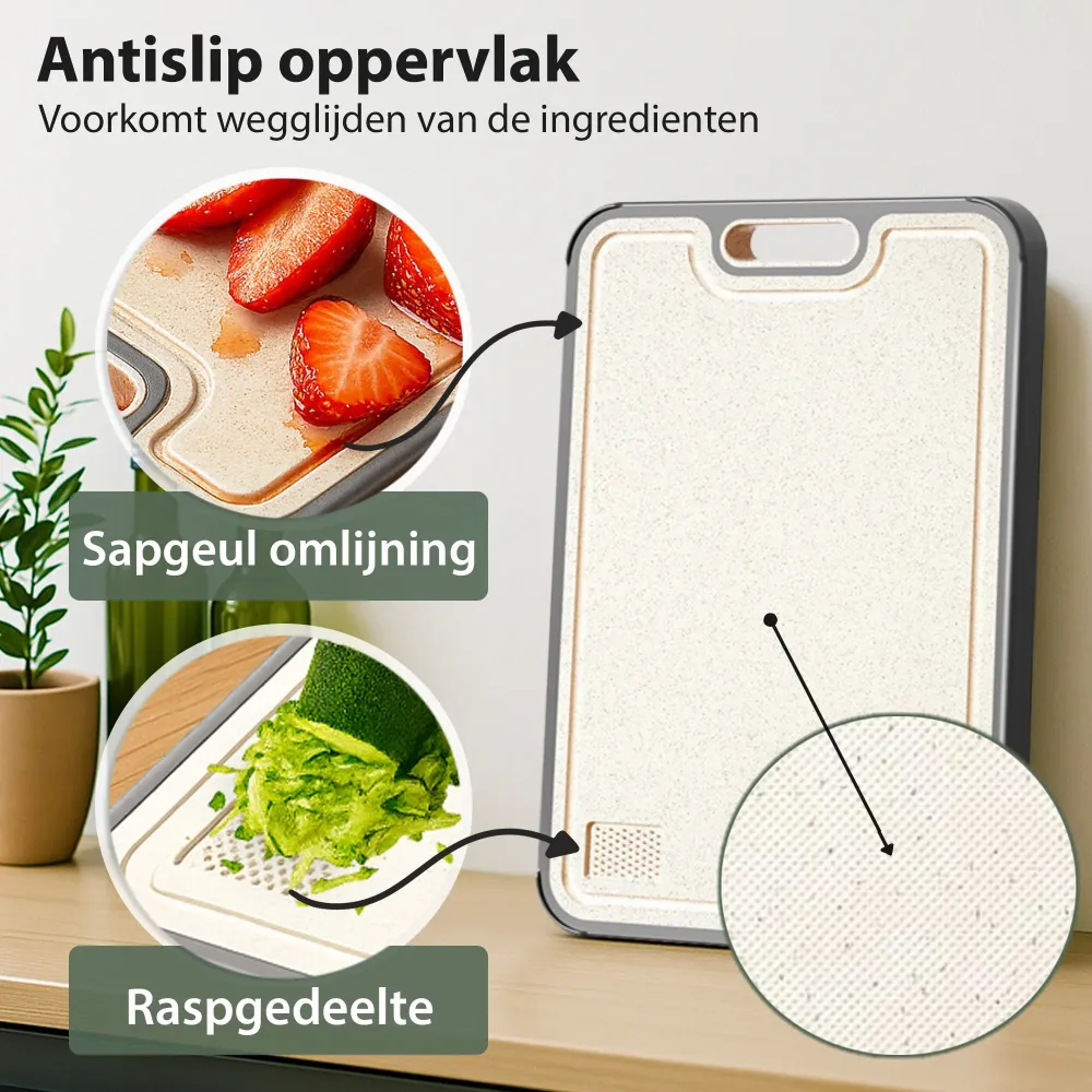 Dubbelzijdige Titanium Snijplank - 38 x 26 cm - Hygiënisch, Duurzaam & Onmisbaar Elke Keuken