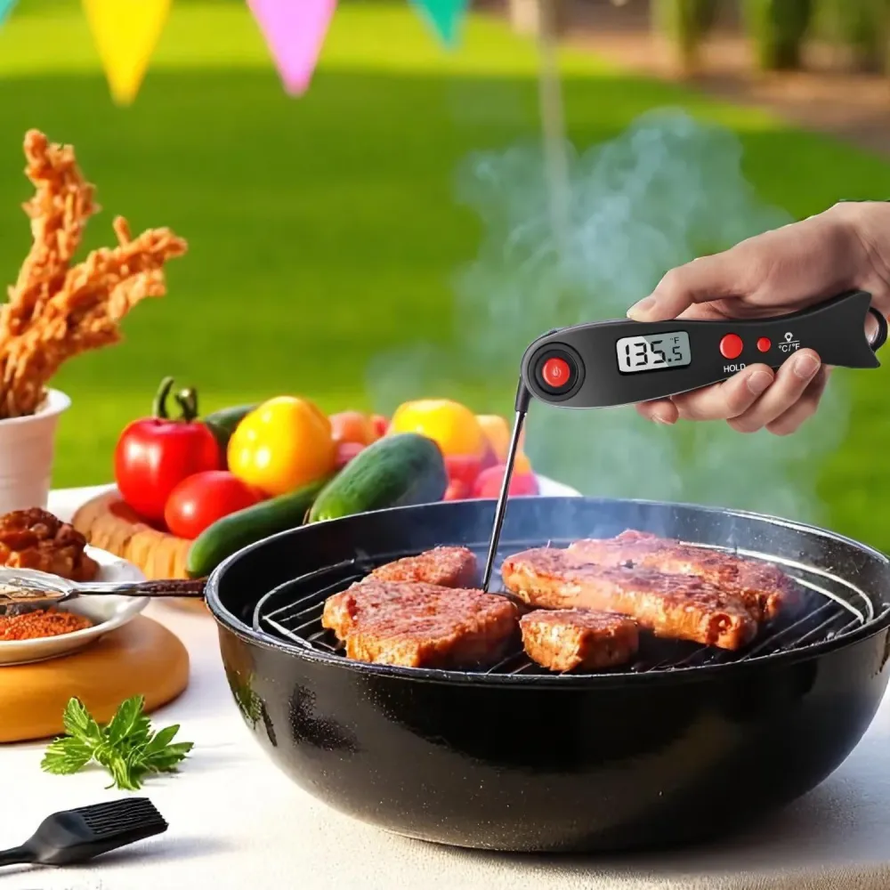 Vleesthermometer Digitaal Keuken - Zwart - BBQ Thermometer - Kookthermometer - Kernthermometer - Ideaal voor Bakken, Brade...