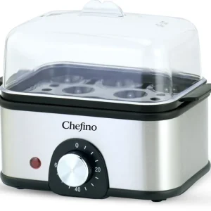 Chefino Eierkoker – Elektrisch – 8 Eieren – RVS – BPA-vrij – Timer & Automatische Uitschakeling – Inclusief Maatbeker met...