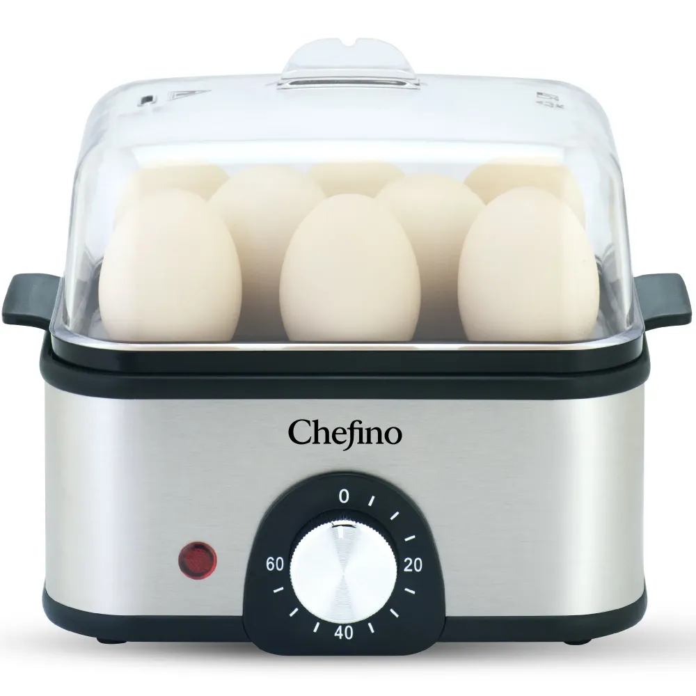 Chefino Eierkoker – Elektrisch – 8 Eieren – RVS – BPA-vrij – Timer & Automatische Uitschakeling – Inclusief Maatbeker met...