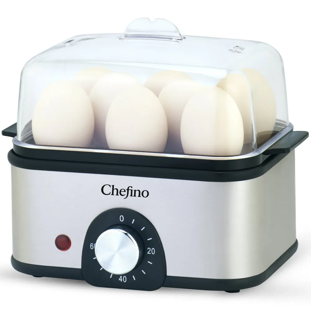 Chefino Eierkoker – Elektrisch – 8 Eieren – RVS – BPA-vrij – Timer & Automatische Uitschakeling – Inclusief Maatbeker met...