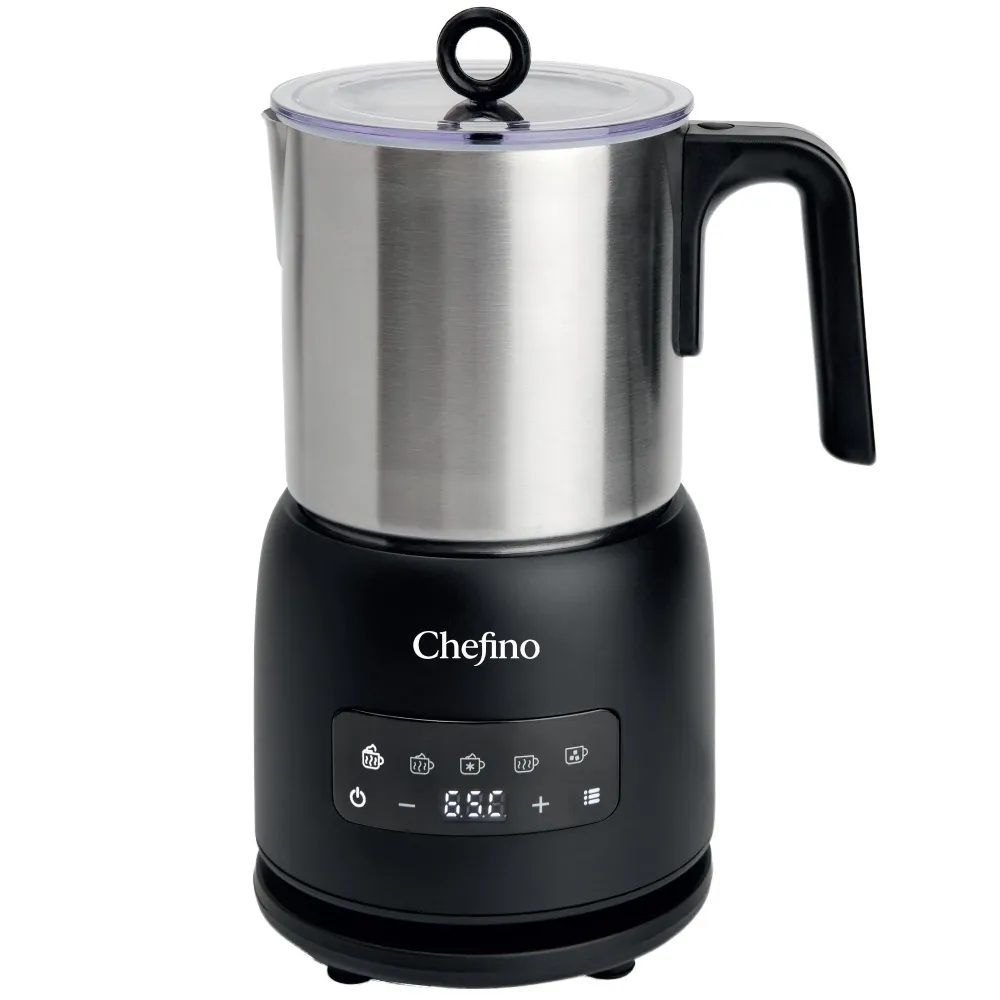 Chefino Melkopschuimer – PFAS-vrij & RVS – 4 Programma’s – Warm & Koud Opschuimen – 300 ml – 550 W – Automatische Uitschak...