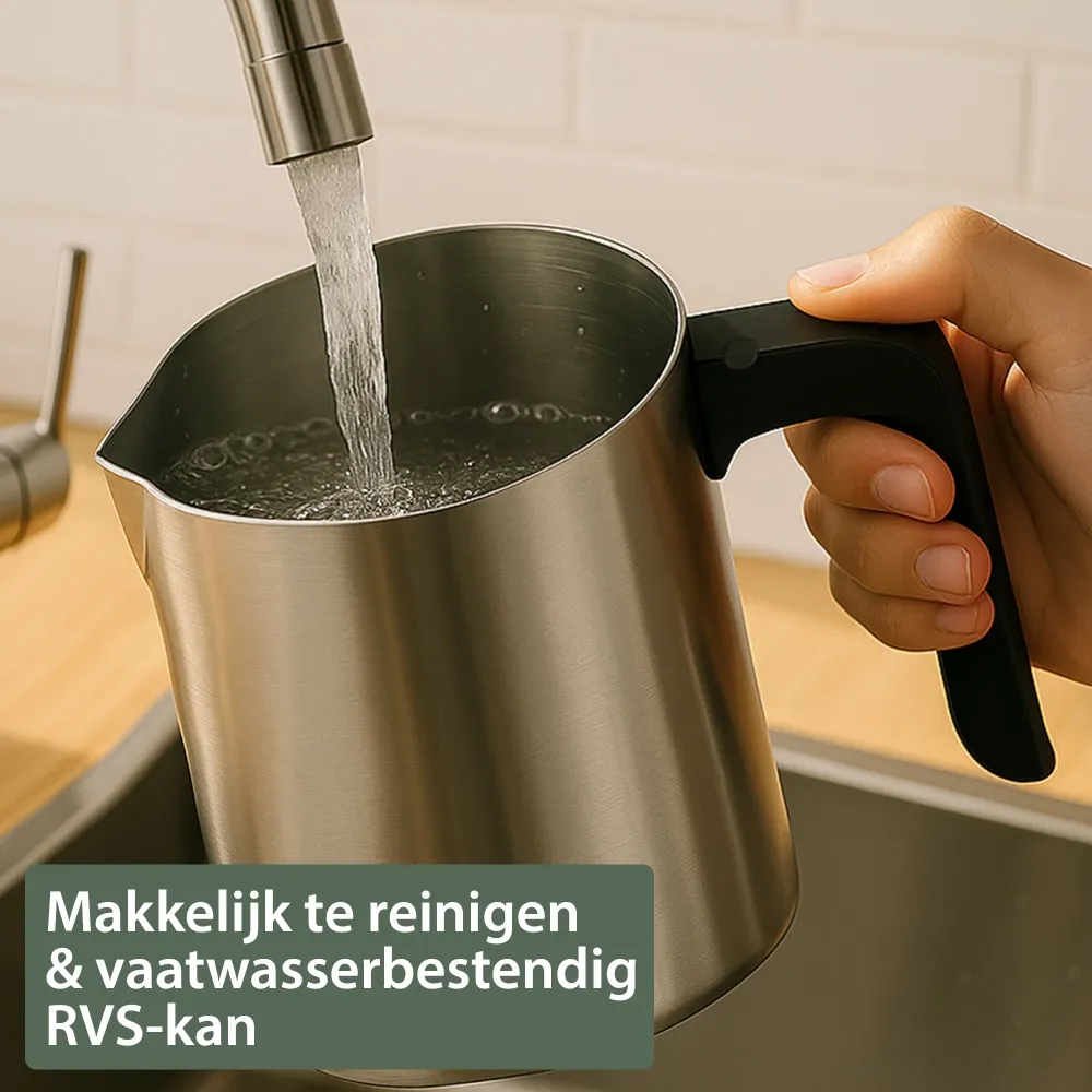 Chefino Melkopschuimer – PFAS-vrij & RVS – 4 Programma’s – Warm & Koud Opschuimen – 300 ml – 550 W – Automatische Uitschak...