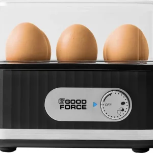Elektrische GoodForce eierkoker - voor 1 - 6 eieren - met timer en alarm