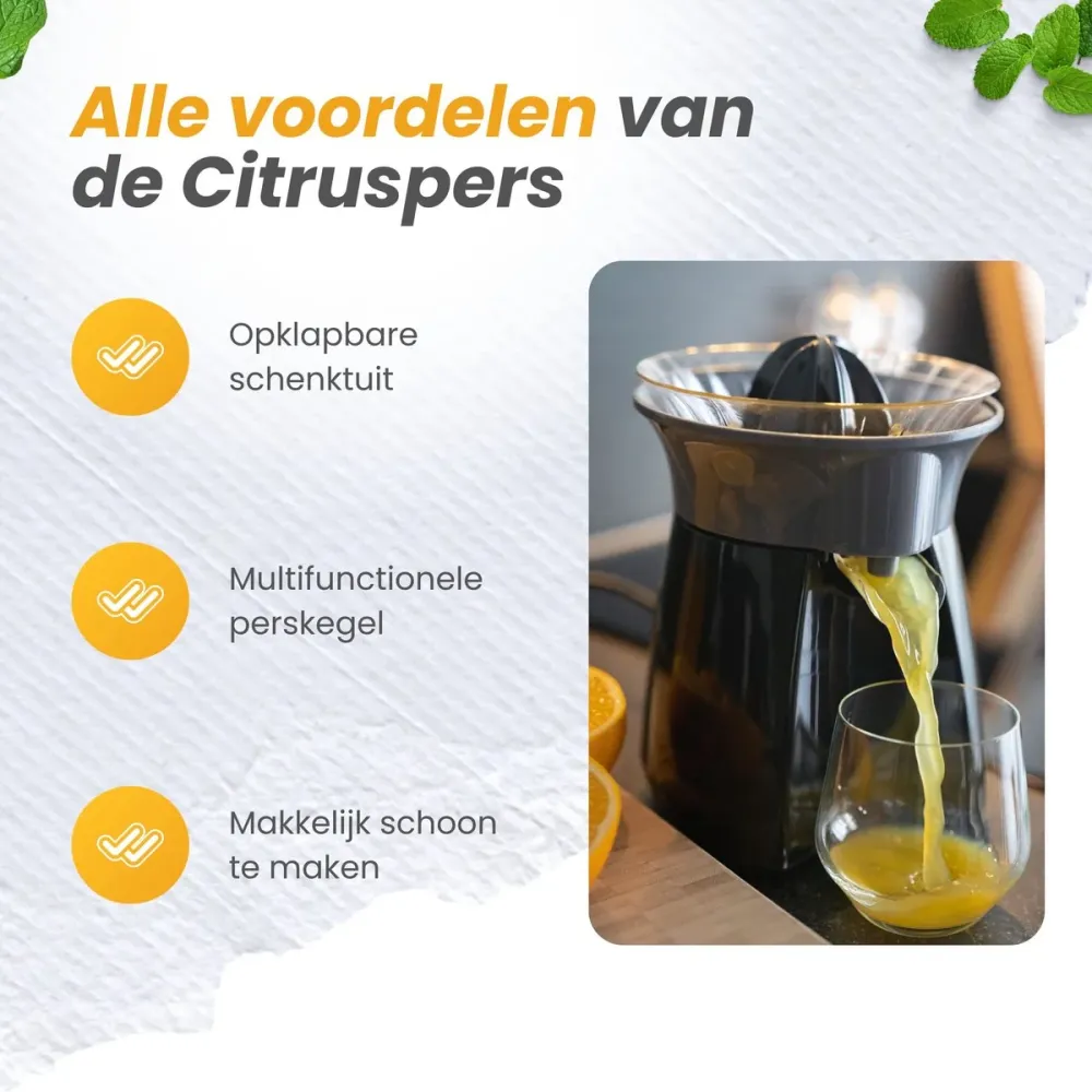 GoodForce Citruspers - Elektrische Sinaasappelpers - Fruitpers - Citroenpers