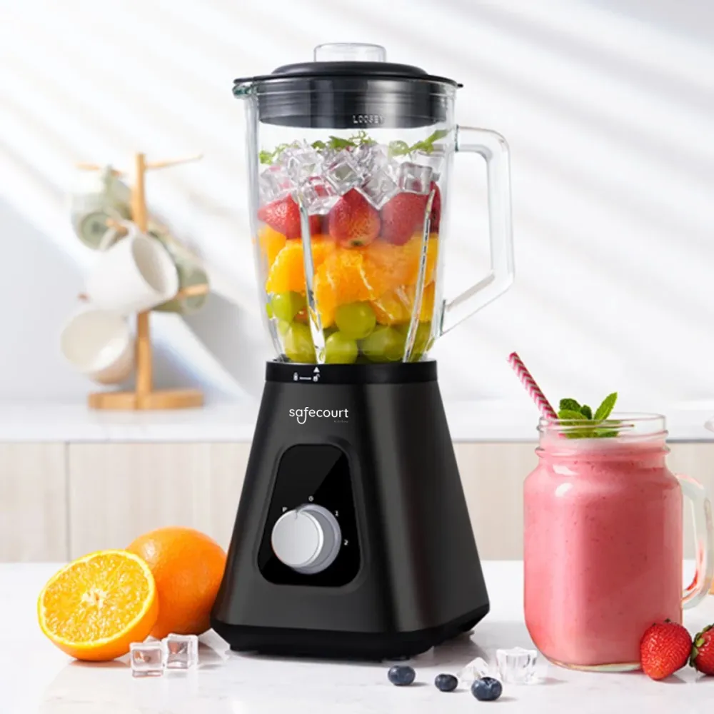 Safecourt Kitchen Blender - Smoothie maker - Krachtige 1200W - To-Go Beker - 3 Standen - Zwart