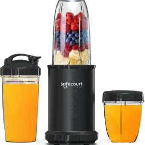 Safecourt kitchen - Smoothie Blender - Blender 1200W - Smoothie Maker - Inclusief to go bekers - Zwart