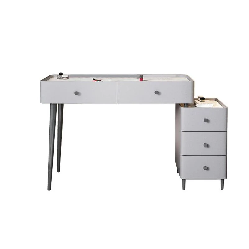 Contemporary Stone Top Vanity Drawers Grey Vanity Set Stool 29