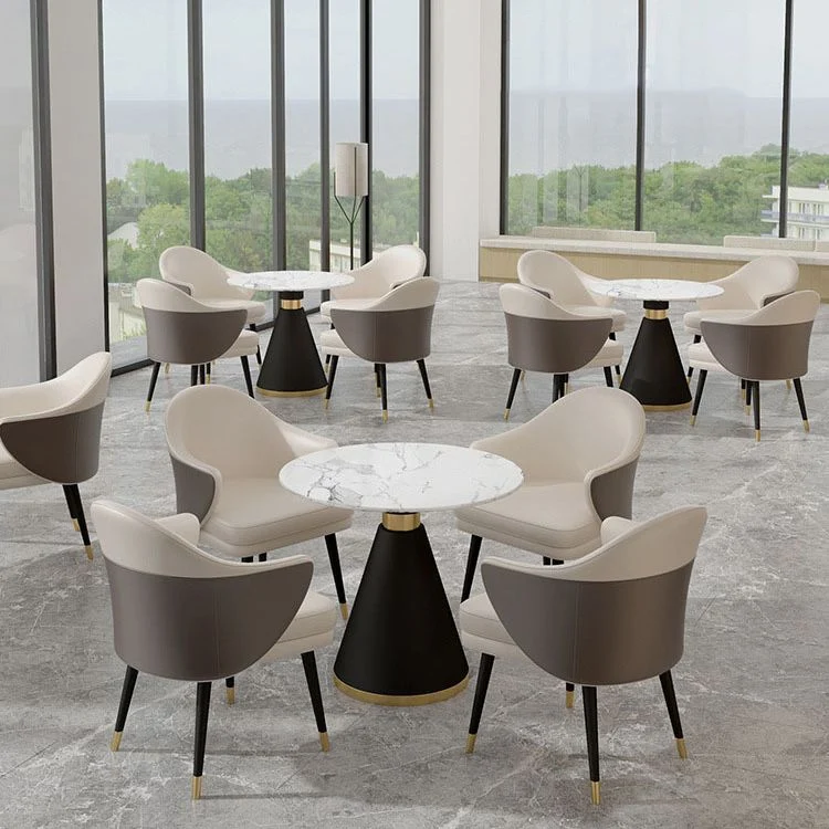 Hedendaags Style Sintered Stone White Dining Room Set Round Table Formal Dining Table Furniture 23